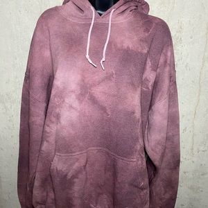 Maroon bleach dyed hoody Urban Outfitters.